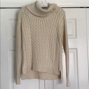 Cable Knit Cowl-Neck Sweater